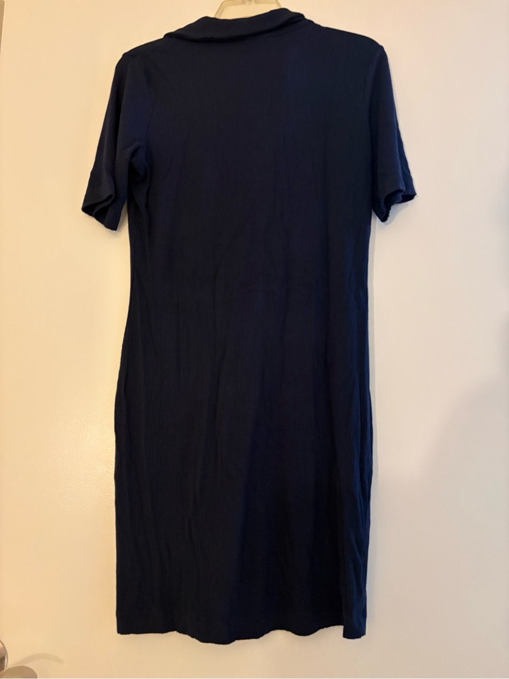 Dynamite Navy Ribbed V-Neck Short Sleeve Ribbed Dress - Picture 4 of 4